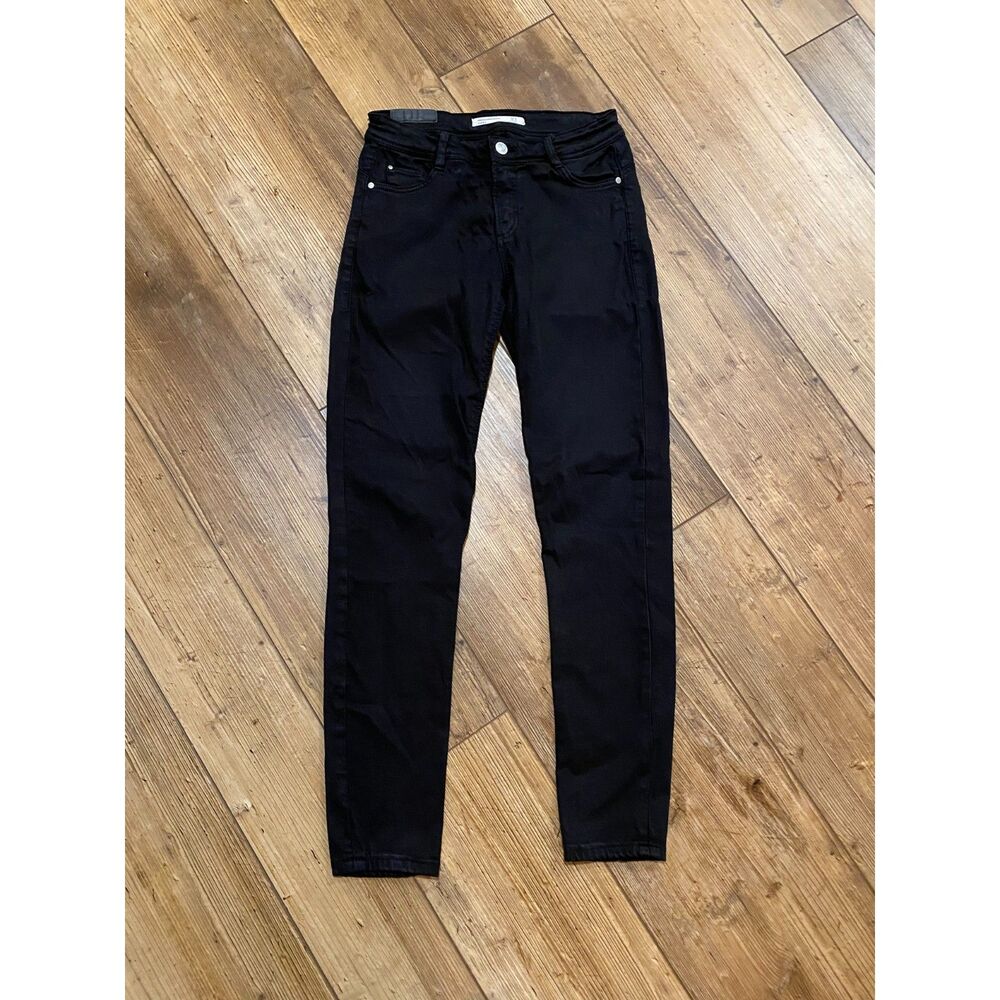 ZARA Trafaluc Denim Makers Skinny Jeans BLACK Stretchy US Sz 4